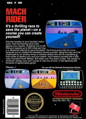 Mach Rider (Japan, USA) (En) (Rev 1) (Virtual Console) box cover back